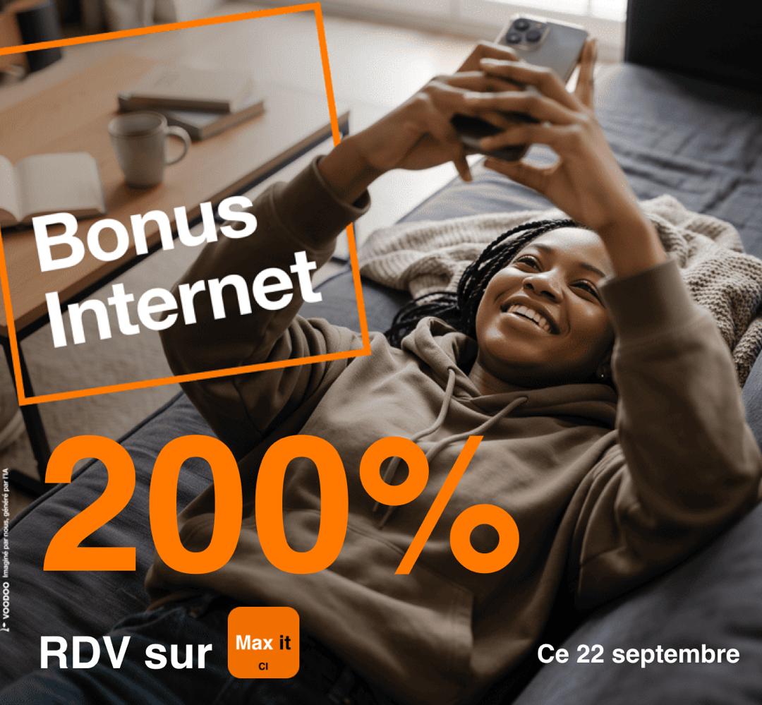 Bonus Internet 200% via Max It et Orange Money, dans Achat de Pass le 22 septembre